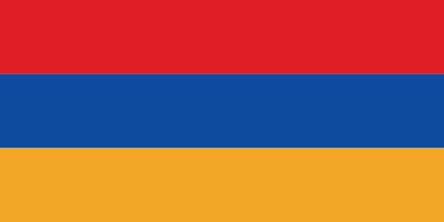 The flag of Armenia features three horizontal stripes of red, blue, and orange from top to bottom.