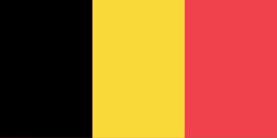 The image shows the national flag of Belgium with vertical black, yellow, and red stripes.