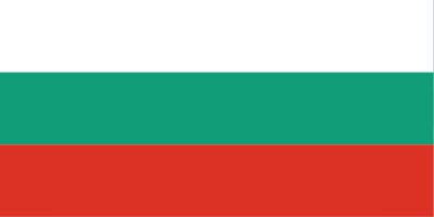 Flag of Bulgaria with horizontal stripes in white, green, and red from top to bottom.