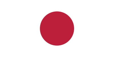 Flag of Japan featuring a red circle centered on a white background.