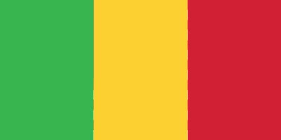 Vertical tricolor flag with green, yellow, and red stripes from left to right.