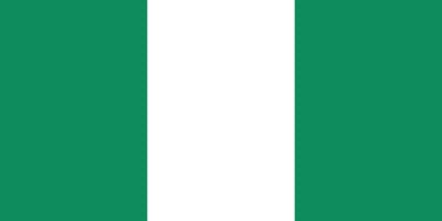 Flag of Nigeria featuring three vertical stripes in green, white, and green.