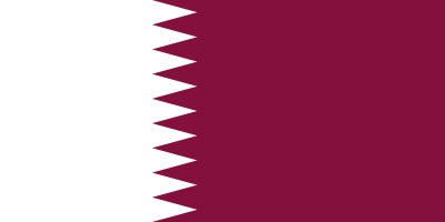 Flag of Qatar featuring a vertical maroon band with a serrated edge of nine white triangles.