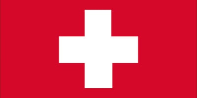 The flag of Switzerland features a white cross on a red background.