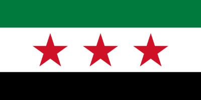 Flag with three horizontal stripes: green, white, and black. Three red stars are centered on the white stripe.