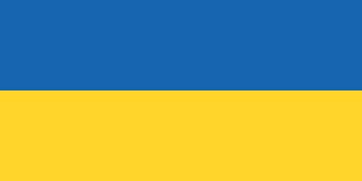The image shows the flag of Ukraine with two horizontal bands: blue on the top and yellow on the bottom.